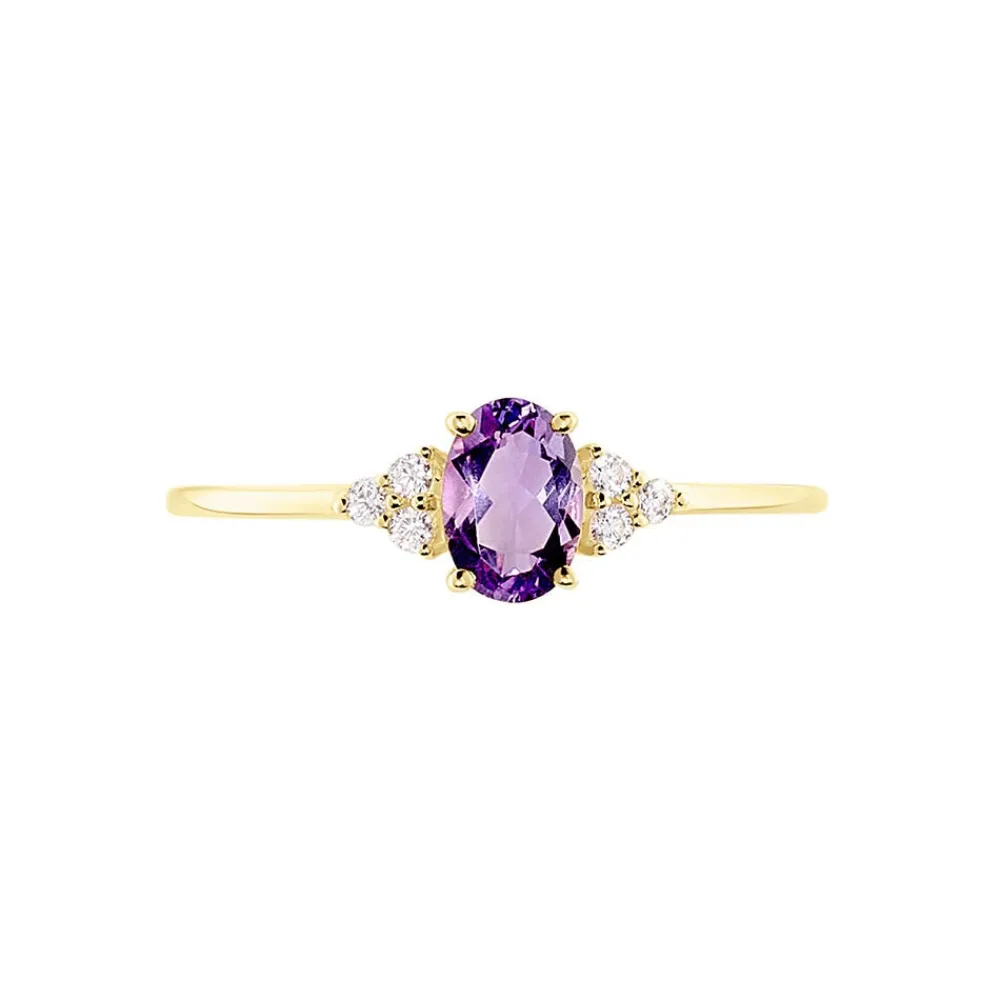 Bague Diapre Or Jaune Améthyste Oxyde De Zirconium|Marc Orian Online