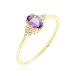 Bague Diapre Or Jaune Améthyste Oxyde De Zirconium|Marc Orian Online