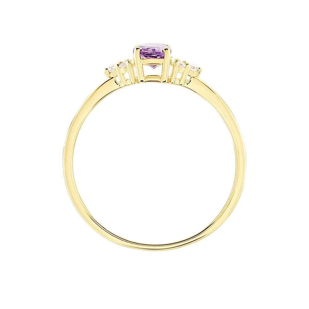 Bague Diapre Or Jaune Améthyste Oxyde De Zirconium|Marc Orian Online