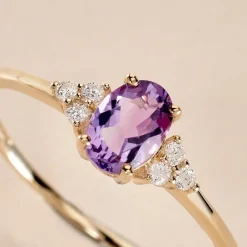Bague Diapre Or Jaune Améthyste Oxyde De Zirconium|Marc Orian Online