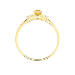 Bague Diapre Or Jaune Citrine Oxyde De Zirconium|Marc Orian New