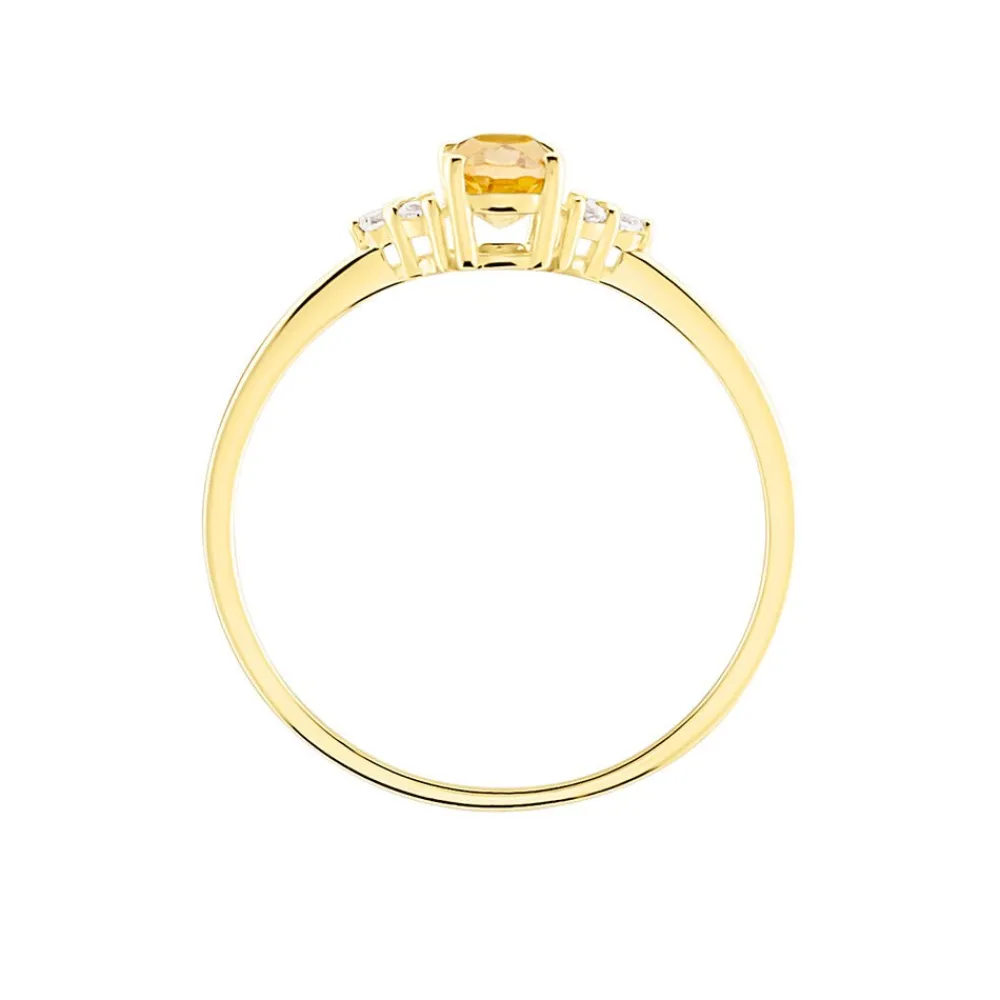 Bague Diapre Or Jaune Citrine Oxyde De Zirconium|Marc Orian New