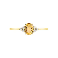 Bague Diapre Or Jaune Citrine Oxyde De Zirconium|Marc Orian New