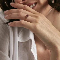 Bague Diapre Or Rose Rhodolite Oxyde De Zirconium|Marc Orian New