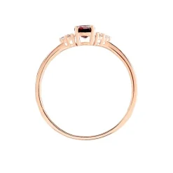 Bague Diapre Or Rose Rhodolite Oxyde De Zirconium|Marc Orian New