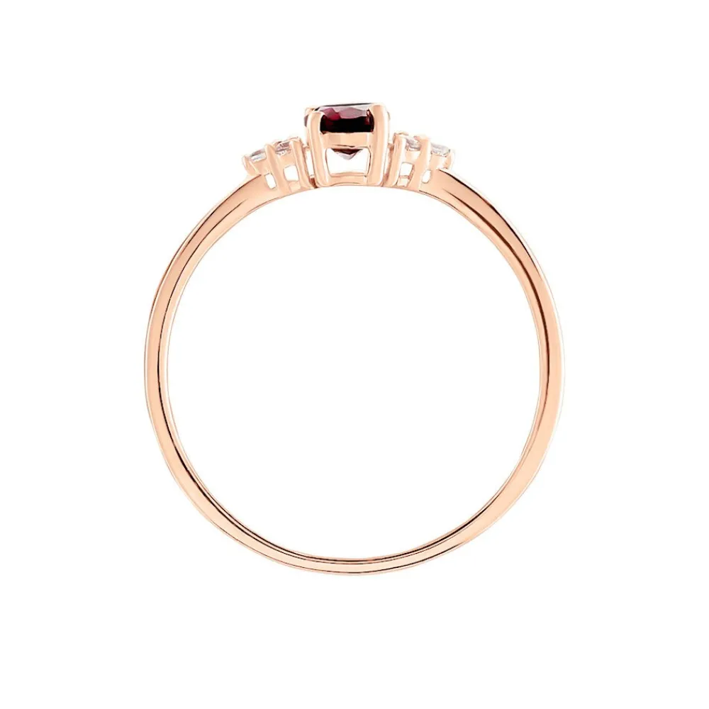 Bague Diapre Or Rose Rhodolite Oxyde De Zirconium|Marc Orian New