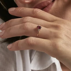 Bague Diapre Or Rose Rhodolite Oxyde De Zirconium|Marc Orian New