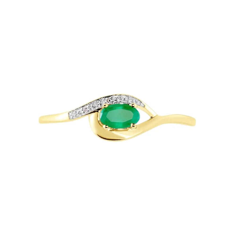 Bague Emotion Or Jaune Emeraude Diamant|Marc Orian