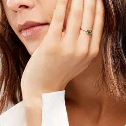 Bague Emotion Or Jaune Emeraude Diamant|Marc Orian