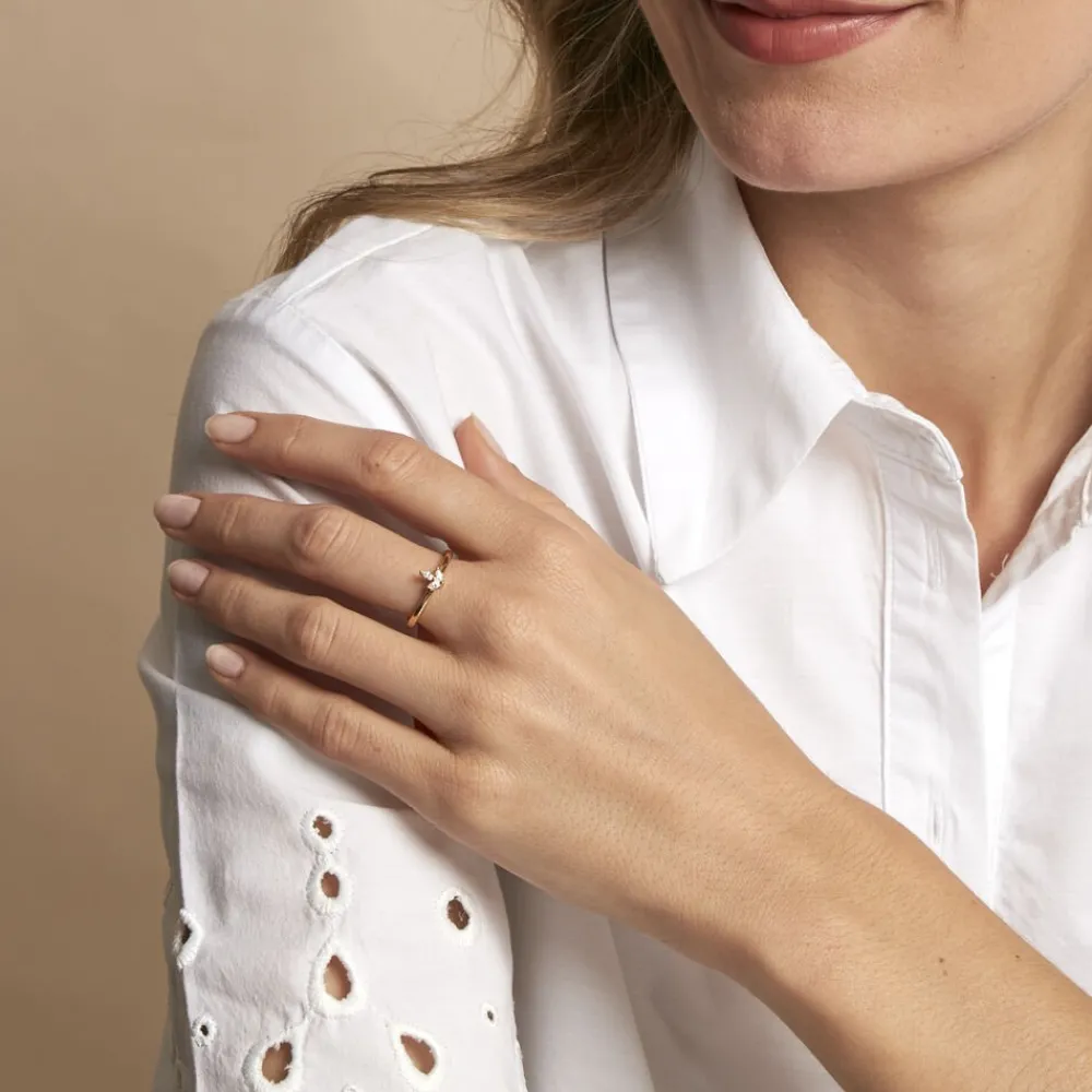 Bague Erma Plaqué Or Doré Oxyde De Zirconium|Marc Orian Best