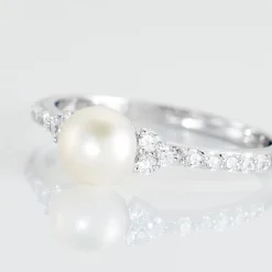 Bague Florenty Argent Blanc Perle De Culture Et Oxyde De Zirconium|Marc Orian Outlet