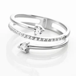 Bague Gait Argent Blanc Oxyde De Zirconium|Marc Orian Outlet