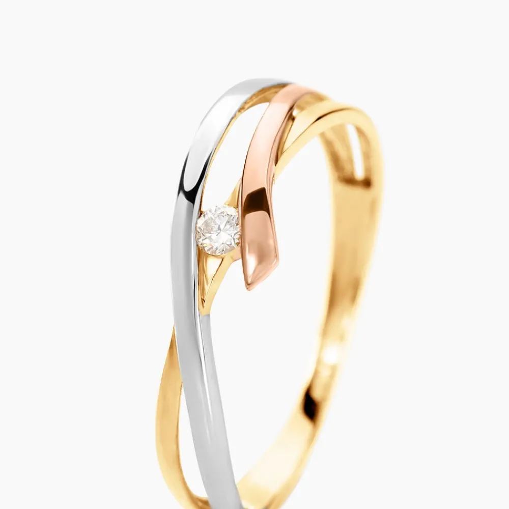 Bague Giusta Or Tricolore Diamant|Marc Orian Online