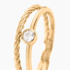 Bague Halo Plaque Or Jaune Oxyde De Zirconium|Marc Orian Hot