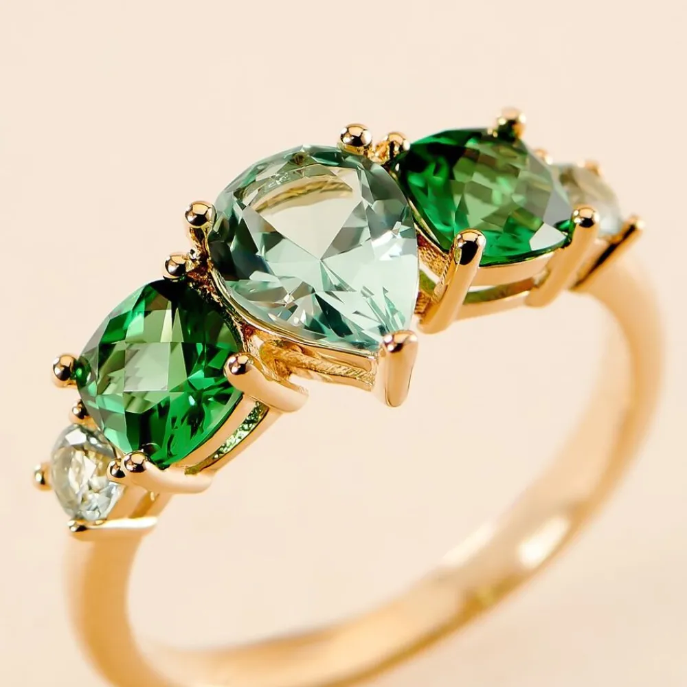 Bague Huffie Plaqué Or Jaune Pierre D'imitation|Marc Orian Online