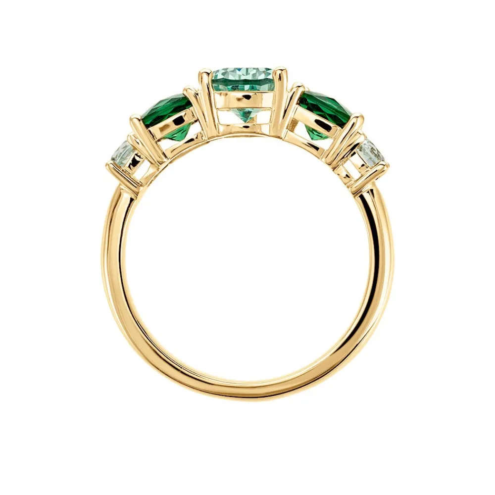Bague Huffie Plaqué Or Jaune Pierre D'imitation|Marc Orian Online