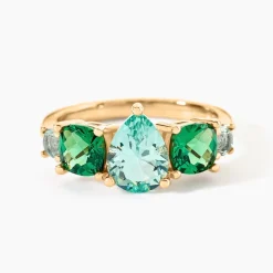 Bague Huffie Plaqué Or Jaune Pierre D'imitation|Marc Orian Online