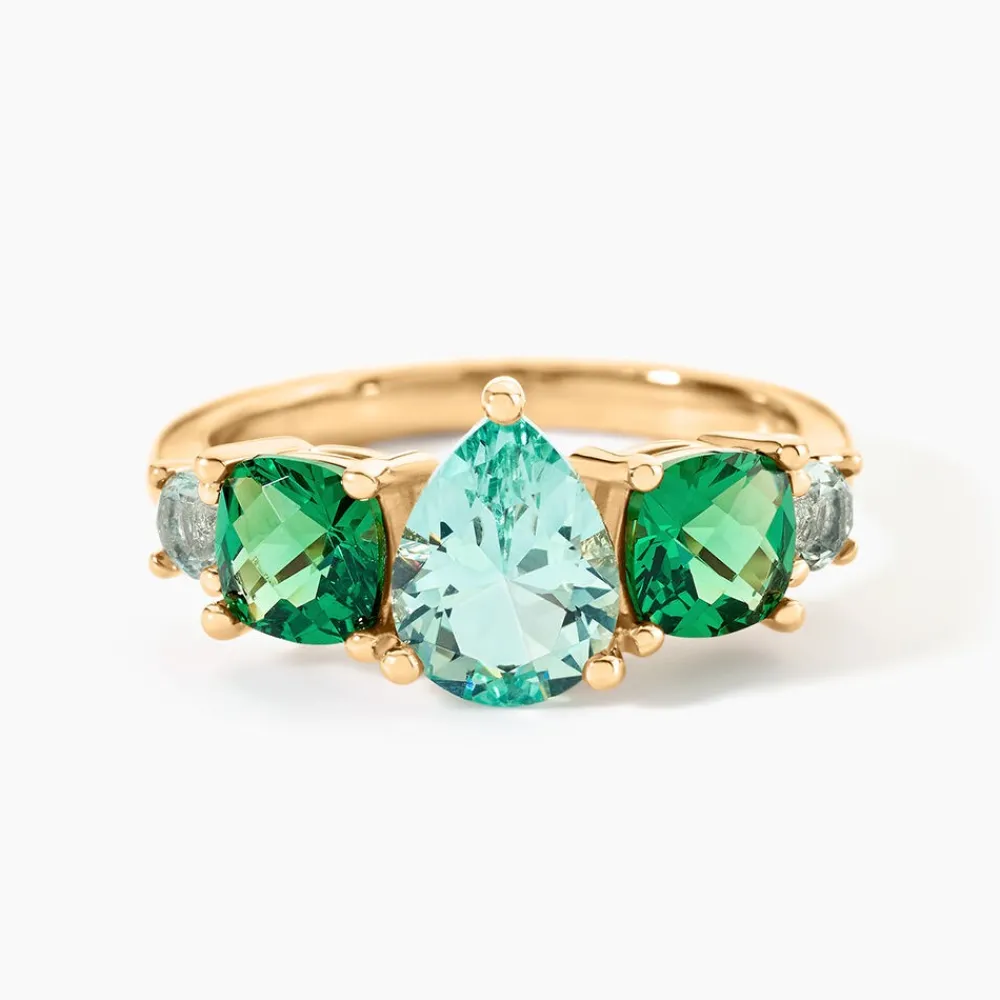 Bague Huffie Plaqué Or Jaune Pierre D'imitation|Marc Orian Online