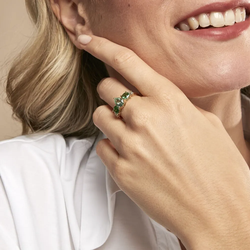 Bague Huffie Plaqué Or Jaune Pierre D'imitation|Marc Orian Online