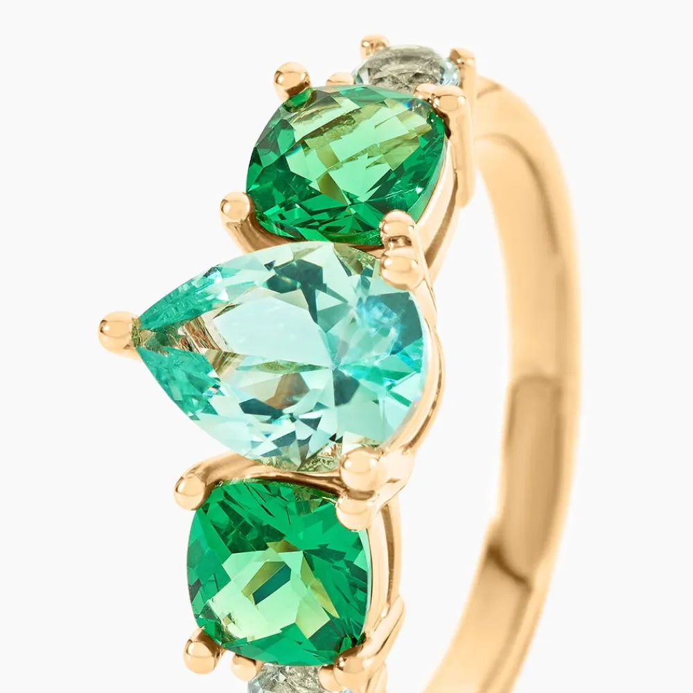 Bague Huffie Plaqué Or Jaune Pierre D'imitation|Marc Orian Online