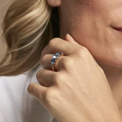 Bague Huffie Plaqué Or Jaune Pierre D'imitation|Marc Orian Clearance