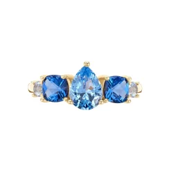 Bague Huffie Plaqué Or Jaune Pierre D'imitation|Marc Orian Clearance