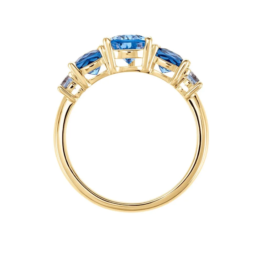 Bague Huffie Plaqué Or Jaune Pierre D'imitation|Marc Orian Clearance