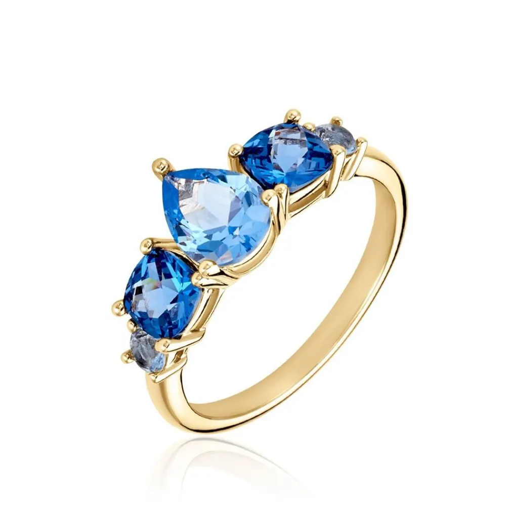 Bague Huffie Plaqué Or Jaune Pierre D'imitation|Marc Orian Clearance