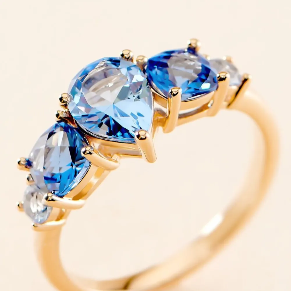 Bague Huffie Plaqué Or Jaune Pierre D'imitation|Marc Orian Clearance