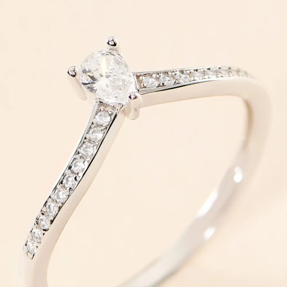Bague Hyman Argent Blanc Oxyde De Zirconium|Marc Orian Clearance