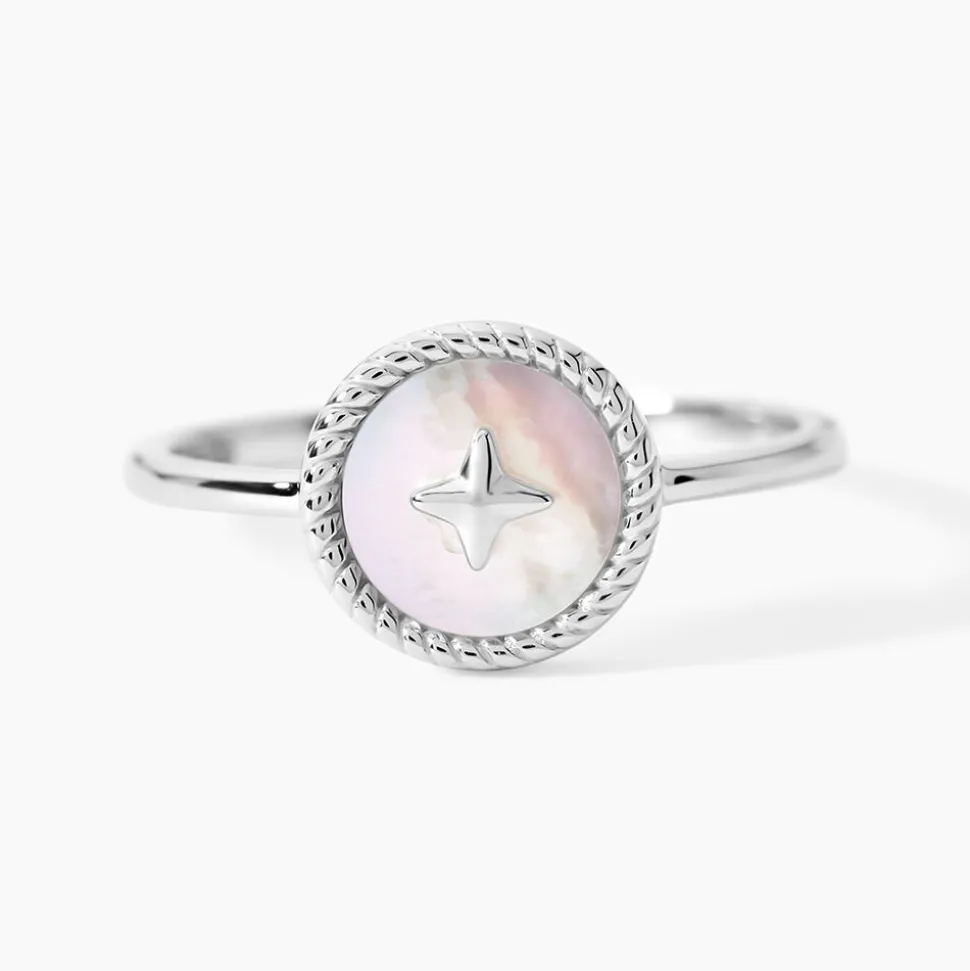 Bague Izarra Argent Blanc Nacre