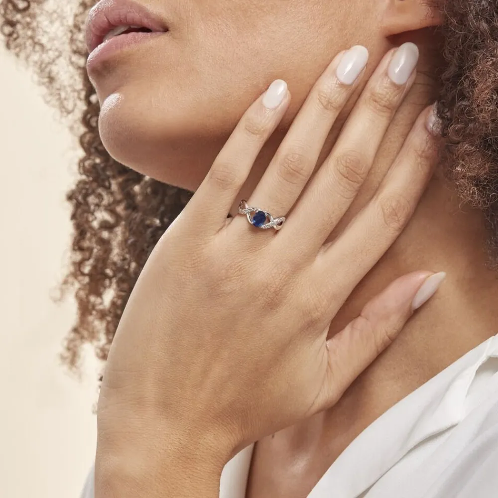 Bague Jess Or Blanc Saphir Et Diamant|Marc Orian