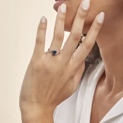 Bague Jess Or Blanc Saphir Et Diamant|Marc Orian