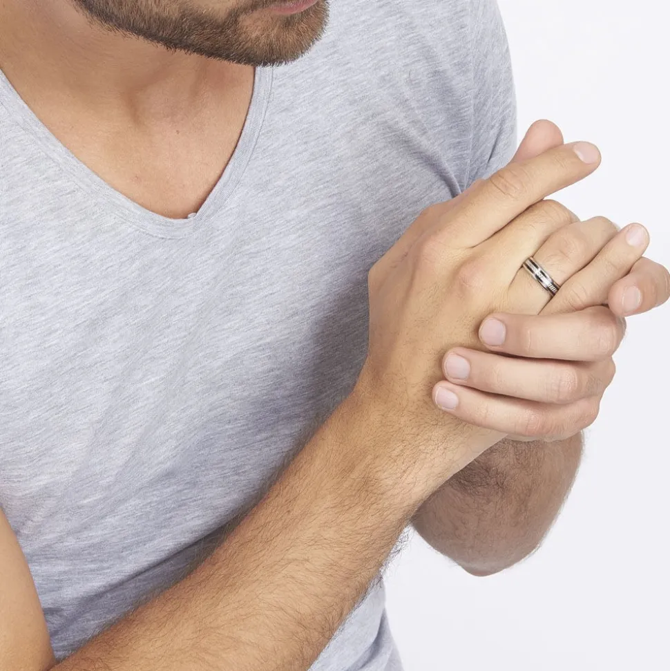 Bague Jonc Maewen Acier Blanc