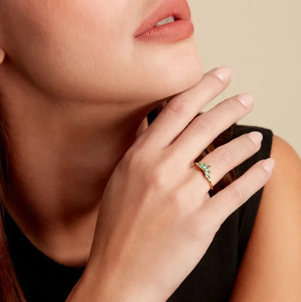 Bague Josslyn Or Jaune Emeraude