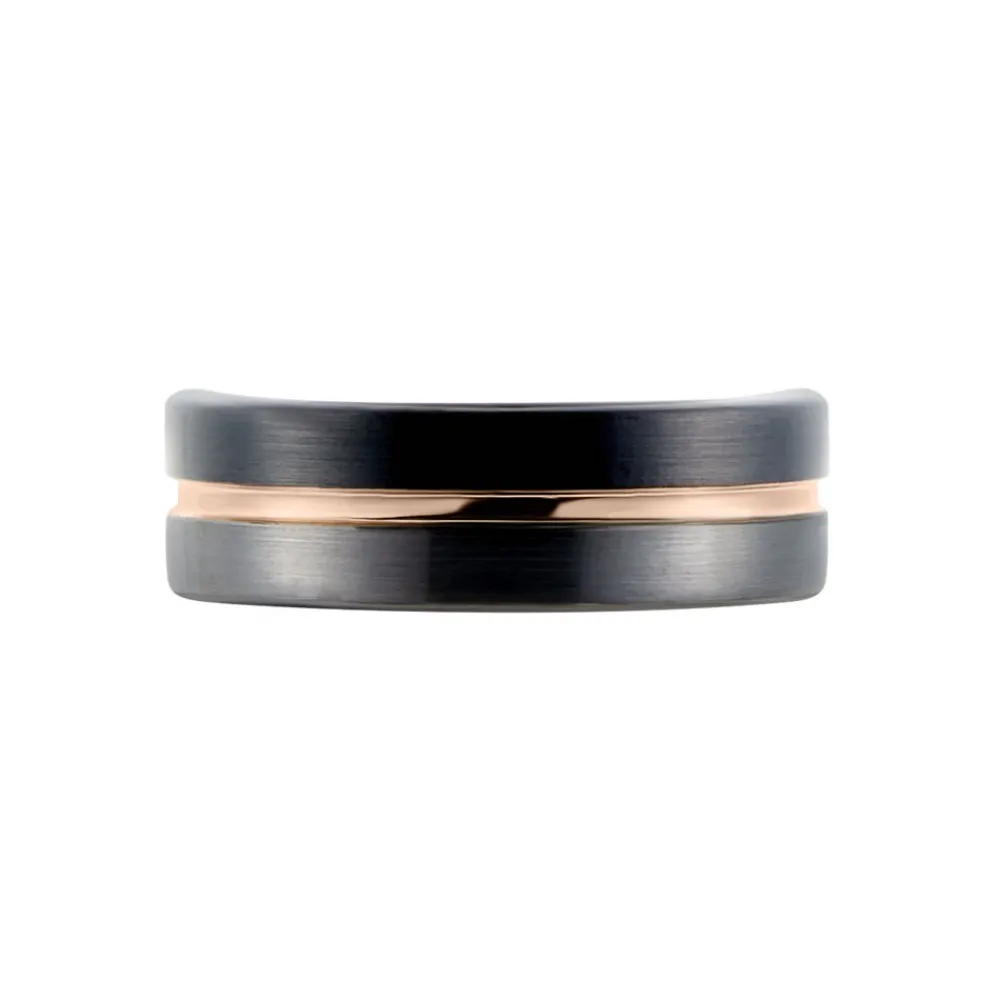 Bague Echo Tungstene Tricolore Blanc / Rose / Noir|JOURDAN New