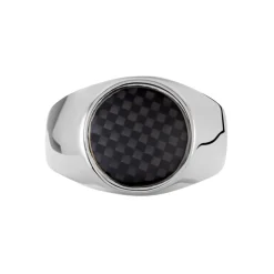 Bague Homme Arecibo Acier Blanc Carbone|JOURDAN Clearance