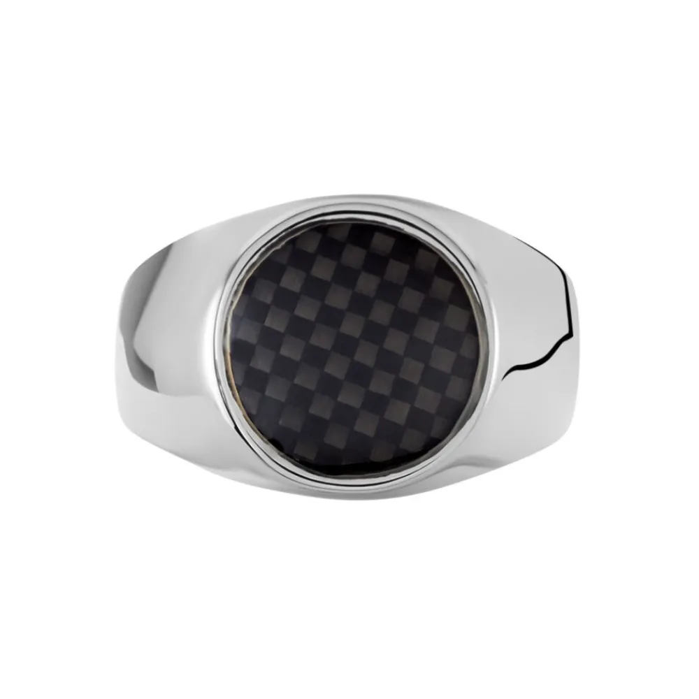 Bague Homme Arecibo Acier Blanc Carbone|JOURDAN Clearance