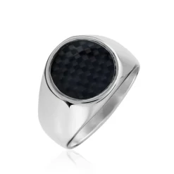 Bague Homme Arecibo Acier Blanc Carbone|JOURDAN Clearance