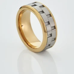 Bague Oahu Acier Blanc Et Jaune|JOURDAN Online