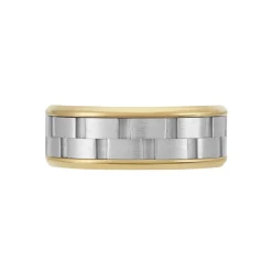 Bague Oahu Acier Blanc Et Jaune|JOURDAN Online