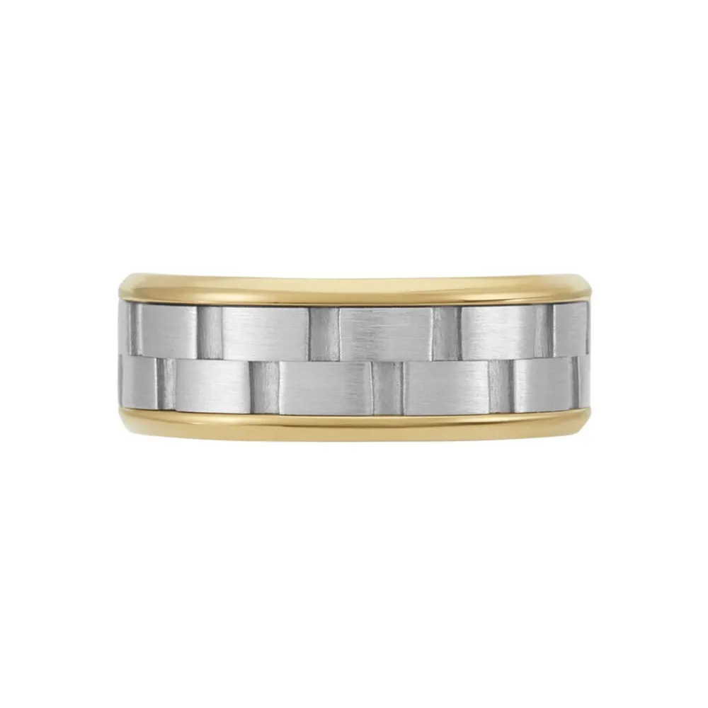 Bague Oahu Acier Blanc Et Jaune|JOURDAN Online