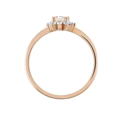 Bague Jozsua Or Rose Morganite Peche Oxyde De Zirconium
