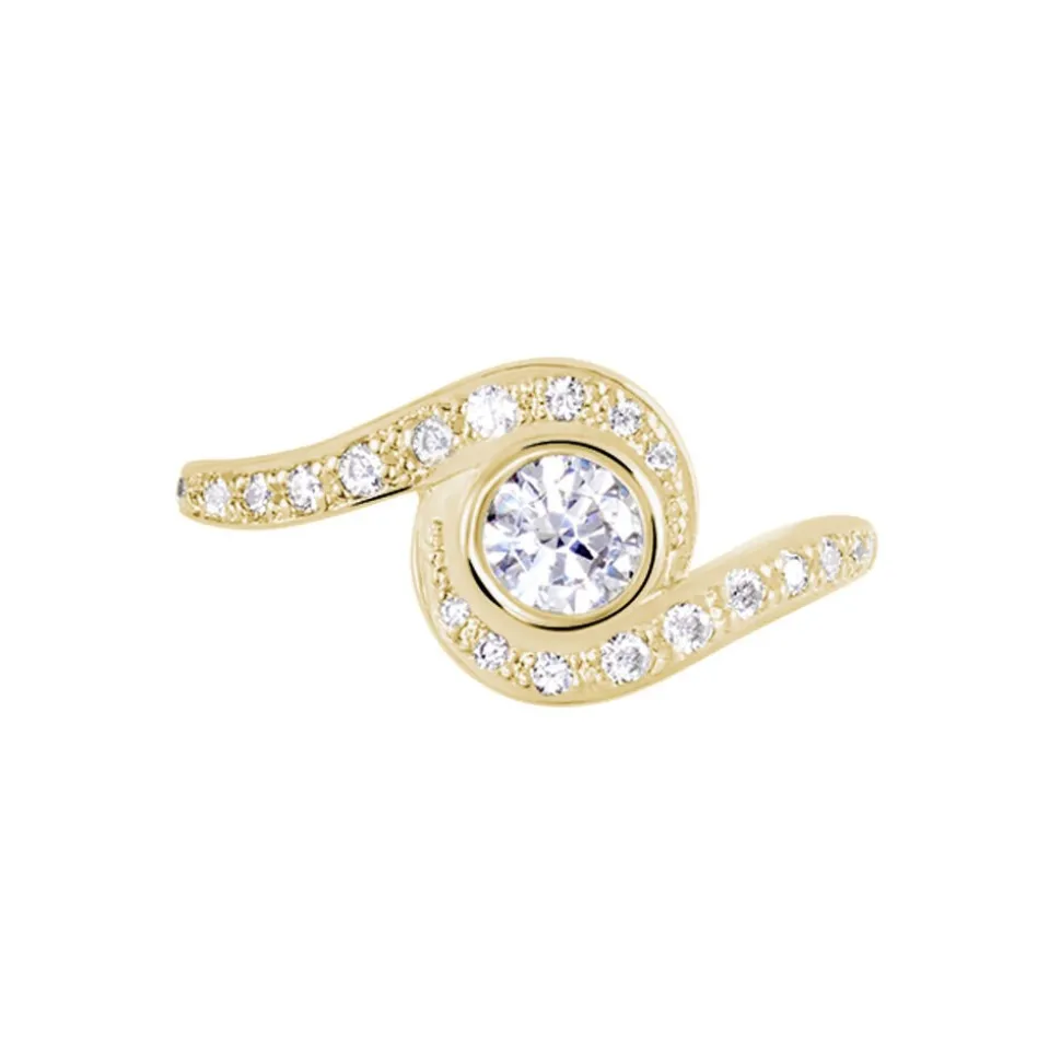 Bague Kampala Plaqué Or Oxydes De Zirconium