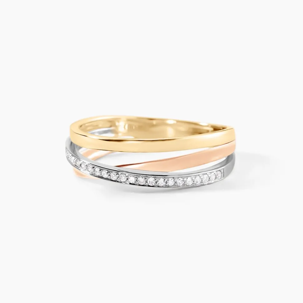 Bague Layan Or Tricolore Diamant