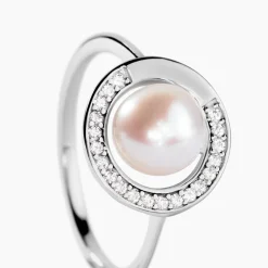 Bague Lenka Argent Blanc Perle De Culture Et Oxyde De Zirconium|Marc Orian Discount