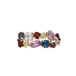 Bague Leonice Or Rose Topaze Amethyste