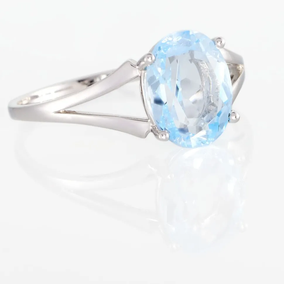 Bague Lis Or Blanc Topaze