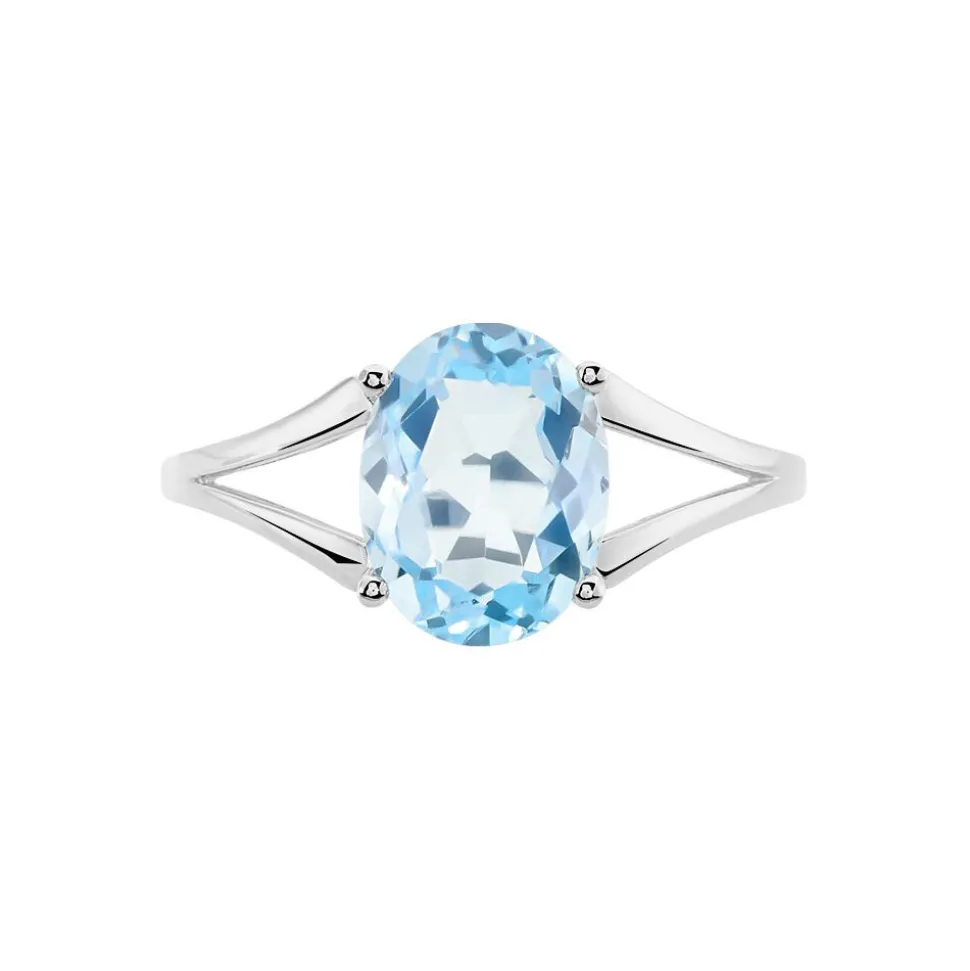 Bague Lis Or Blanc Topaze