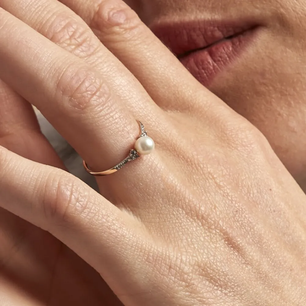 Bague Lonny Or Jaune Perle De Culture Et Oxyde De Zirconium|Marc Orian Outlet